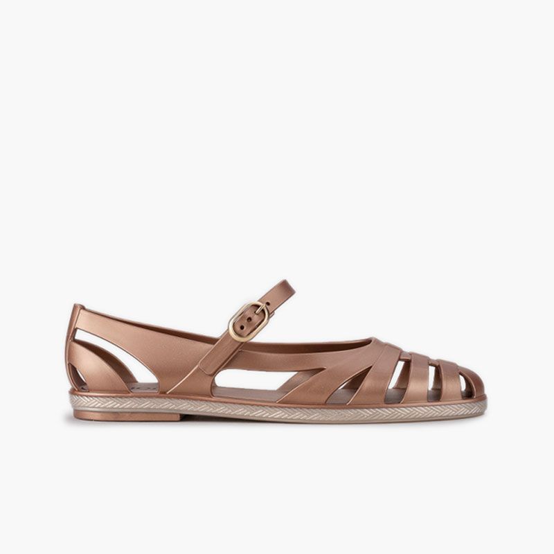 Strandsandalen Damen Mary-Jane-Stil Paris metallisch