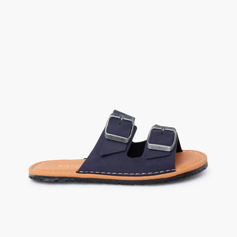 Barefoot-Sandalen Doppelschnalle Nubukleder