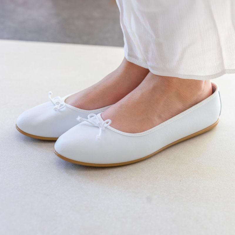 Ballerinas festliche Anlässe waschbarem Leder mit Schleife