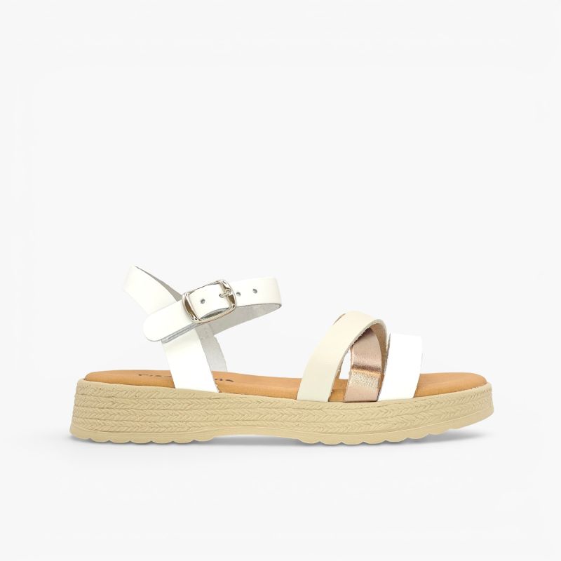 Mädchen-Sandalen Riemen Schnalle und geflochtener Sohle