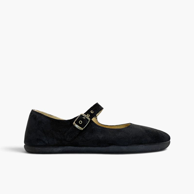 Barefoot-Mary-Janes Veloursleder Damen Schnalle