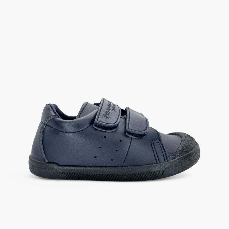 Weiche Barefoot-Sneaker Schule Lederoptik