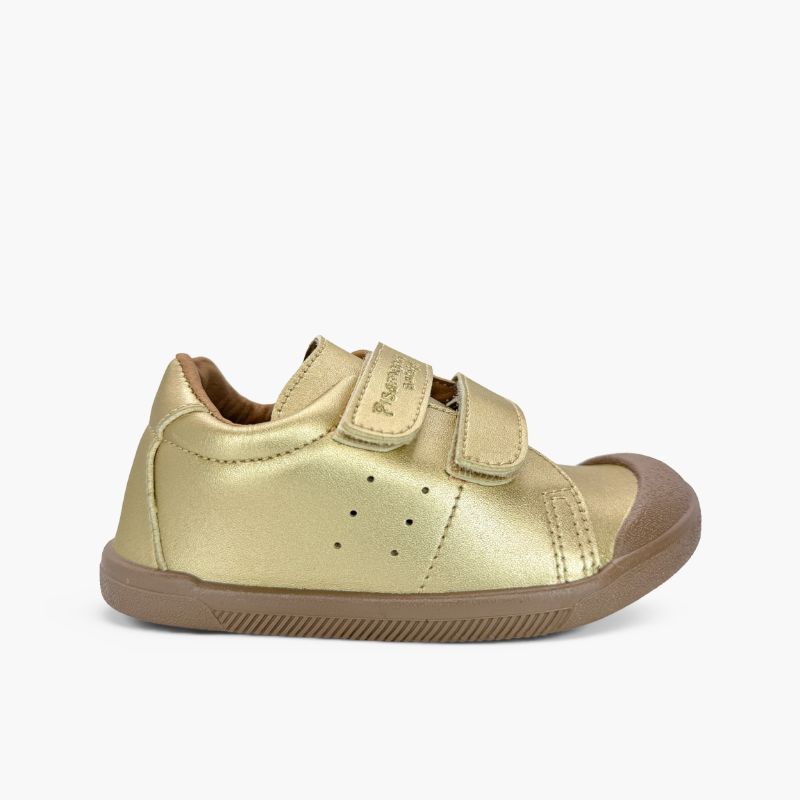 Barefoot-Sneaker in Lederoptik mit Metallic-Finish
