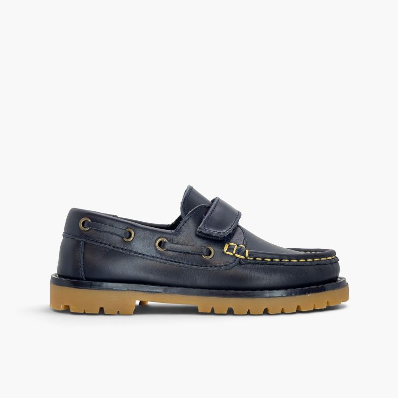 Jungen-Bootsschuhe Leder Track-sohle