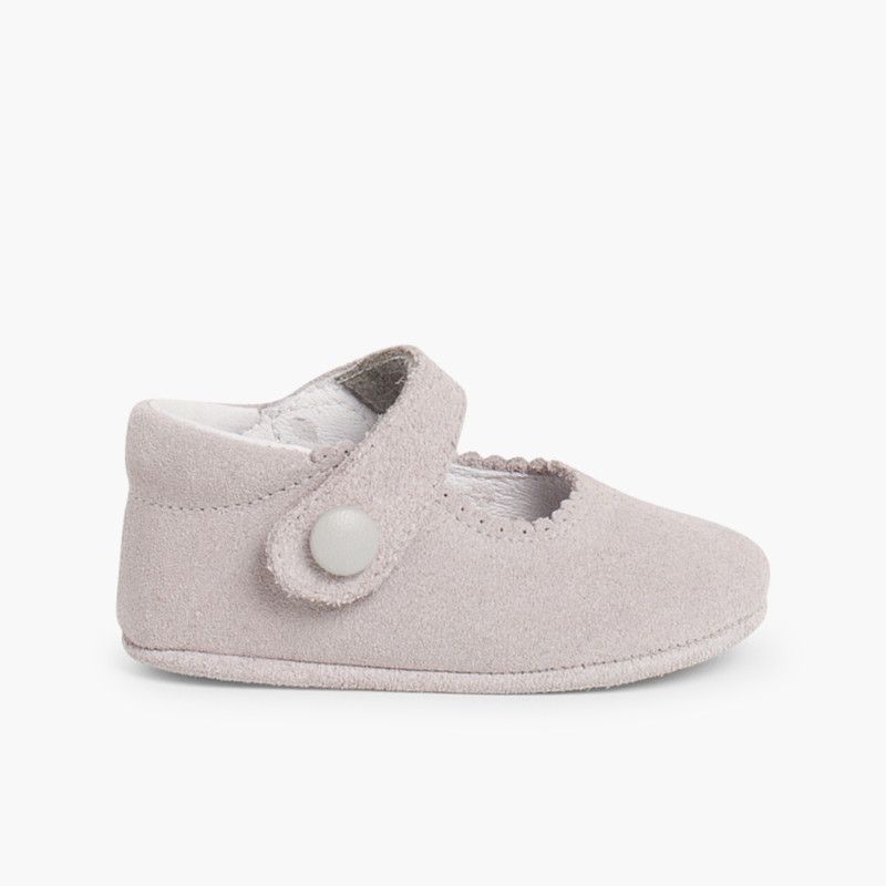 Baby Ballerinas aus Wildleder mit Klettverschluss