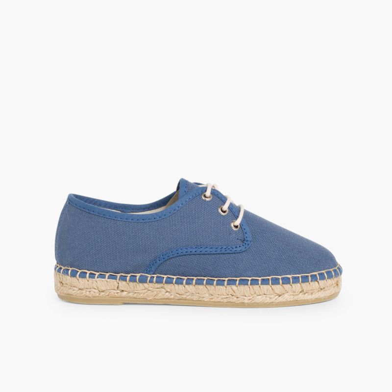Blucherschuhe aus Leinen mit Espadrilles-Sohle