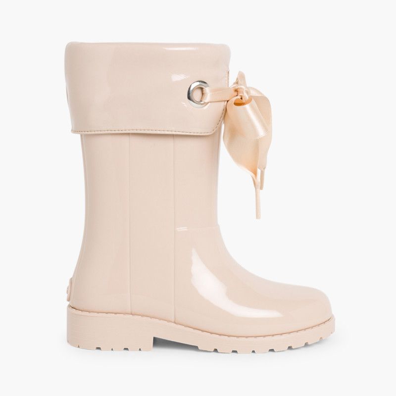 Gummistiefel Mädchen im Camper-Stil aus Lackleder