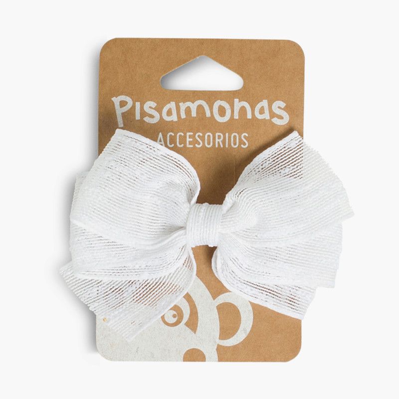 Haarklammer mit Rafia-Schleife