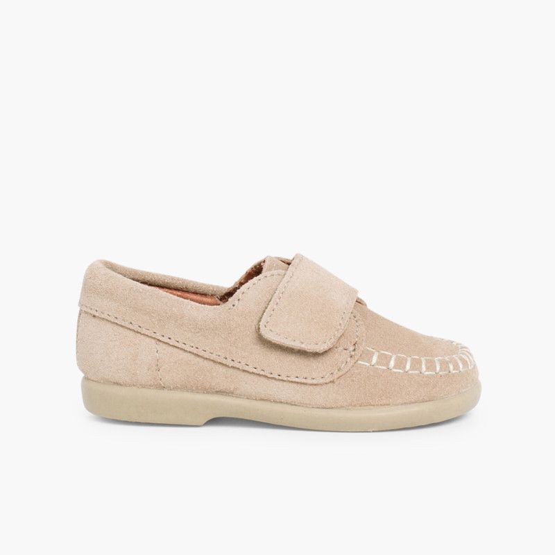 Mokassins Jungen aus Wildleder mit Klettverschluss