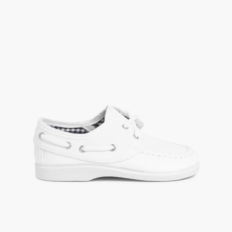 Bootsschuhe  Jungen aus Stoff mit Schnürsenkeln