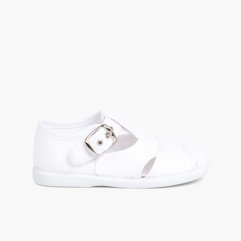 Klassische Babyschuhe aus Leinen offene Sandalen