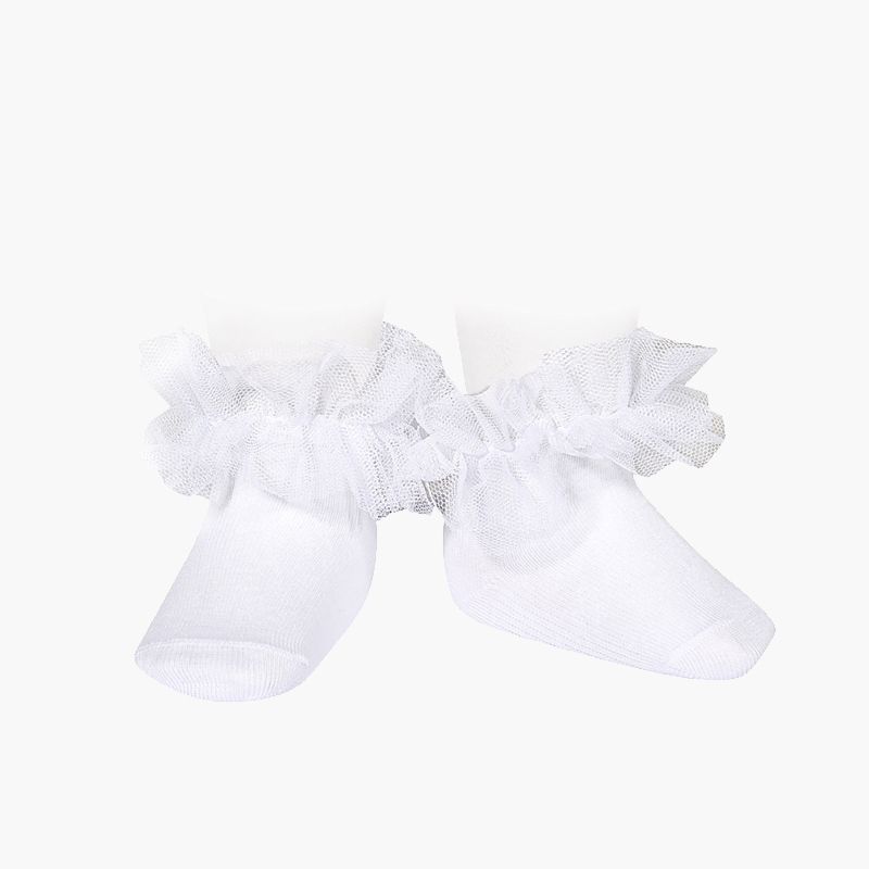Kurze Socken mit Rüschen aus Tüll