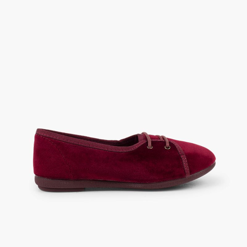 Blucherschuhe für Mädchen aus Samt im Salon-Stil