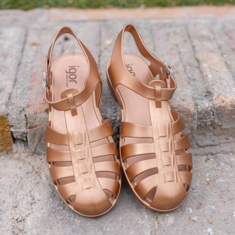 Klassische Biarritz-Metallik-Strandsandalen