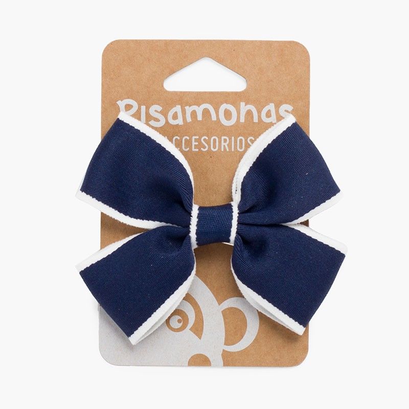 Haarklammer mit Schleife und weißem Rand