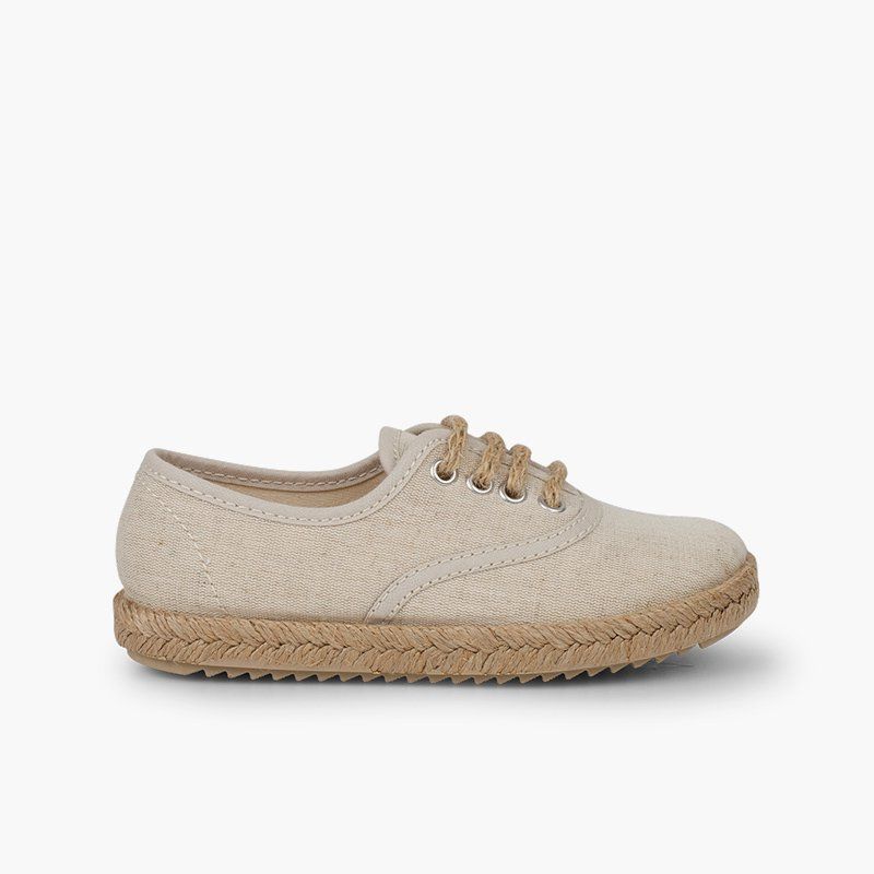 Sportschuhe für Jungen mit Sohle und Schnürsenkeln aus Jute