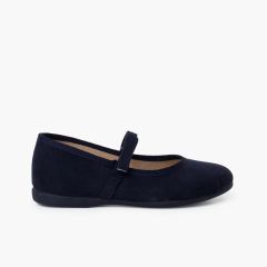 Mädchen Riemchenballerinas aus Serratex mit Klettverschlussriemen Marineblau