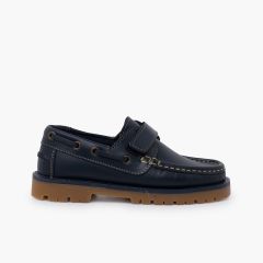 Klettverschluss-Bootsschuhe für Jungen Marineblau
