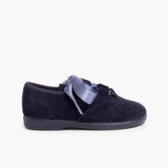 Oxford Schuhe aus Wildleder für Kinder Marineblau