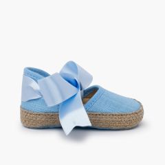 Babyschuhe im Espadrilles-Stil aus Leinen Blau