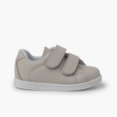 Waschbare Leder Sportschuhe für Babys und Kinder Beige