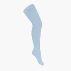 Mädchen Strumpfhosen mit Lochmuster Babyblau