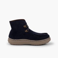 Stiefel mit Schnürsenkeln und rutschfester Sohle Marineblau