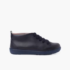Lederschuhe im Stiefeletten-Stil für Jungen Marineblau