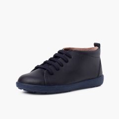Lederschuhe im Stiefeletten-Stil für Jungen Marineblau