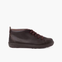 Lederschuhe im Stiefeletten-Stil für Jungen Braun