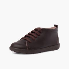 Lederschuhe im Stiefeletten-Stil für Jungen Braun