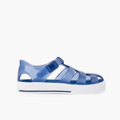 Krabbensandalen Clip-Verschluss und Schnallenapplikation Marineblau