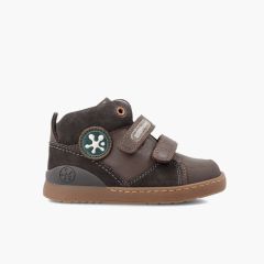 Biomecanics Sportstiefel aus Leder mit Klebeverschluss Braun