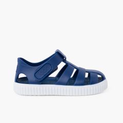 Strandsandalen im Sneaker-Stil mit Klettverschluss Marineblau