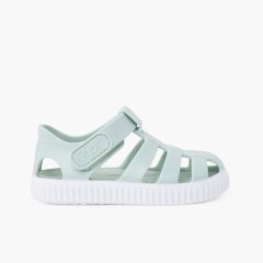 Strandsandalen im Sneaker-Stil mit Klettverschluss Minze