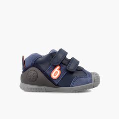 Biogateo Sport Wildlederschuhe mit Klebeverschluss Marineblau