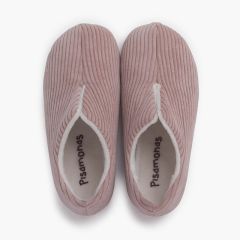 Hausschuhe aus Cordstoff Nude