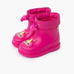 Kinder-Regenstiefel mit Nashorn-Design Fuchsia