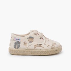 Sneakers mit Tiermotiven und Espadrillesohle Bambis