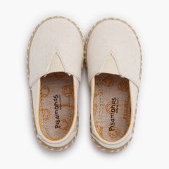 Espadrilles mit mittigem Elastikband und zweifarbiger Jutesohle Roh