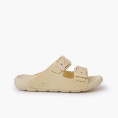 EVA-Sandalen mit doppelt Schnalle Elfenbein