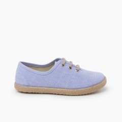 Blucher-Schuhe für festliche Anlässe mit Espadrillesohle Chambray Blau