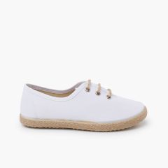 Blucher-Schuhe für festliche Anlässe mit Espadrillesohle Weiß