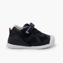 Sneakers mit Klettverschluss und elastischem Band Marineblau