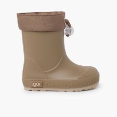 Regenstiefel für Kinder mit weicher Sohle und verstellbarem Schaft Beige