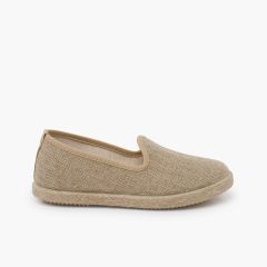 Espadrilles für Kinder aus Leinen Natürlich