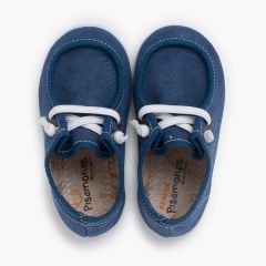 Wallaby bootsschuhe mit dünner sohle und elastischen schnüren Marineblau