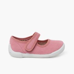 Barefoot-Mary-Janes Klettverschluss weißer Sohle Rosa