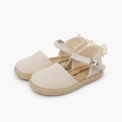 Espadrilles für Zeremonien mit Grosgrain-Schleife hinten Roh