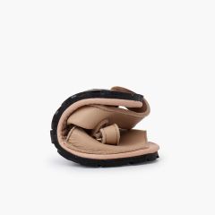 Weiche Avarcas-Sandalen für Kinder mit flexibler Sohle Beige